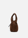 PAZZION, Sable Suede Leopard-Print Bag, Brown