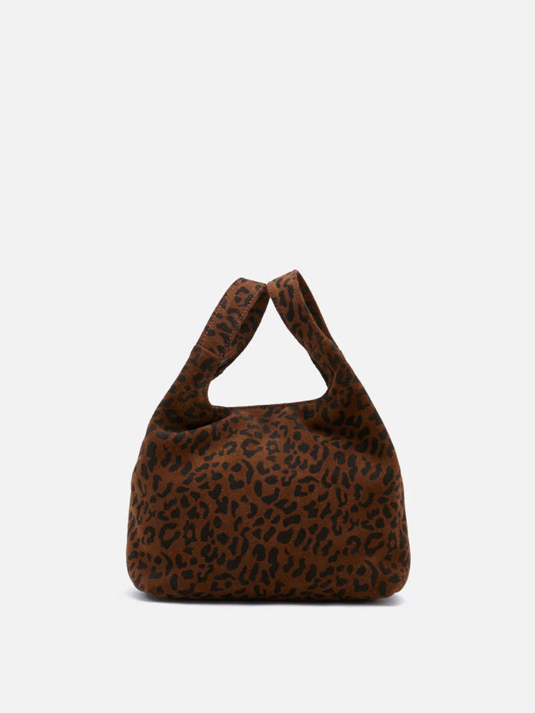 PAZZION, Sable Suede Leopard-Print Bag, Brown