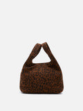 PAZZION, Sable Suede Leopard-Print Bag, Brown
