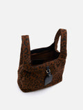 PAZZION, Sable Suede Leopard-Print Bag, Brown