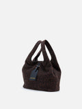 PAZZION, Sable Suede Leopard-Print Bag, Darkbrown