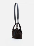 PAZZION, Sable Suede Leopard-Print Bag, Darkbrown