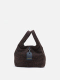 PAZZION, Sable Suede Leopard-Print Bag, Darkbrown