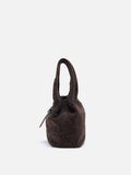 PAZZION, Sable Suede Leopard-Print Bag, Darkbrown