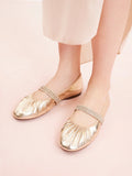 PAZZION, Sarto Crystal Embellished Strapped Mary Janes, Gold