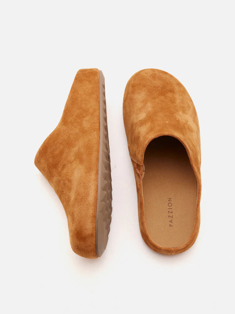 PAZZION, Sereno Suede Slip-On Mules, Brown