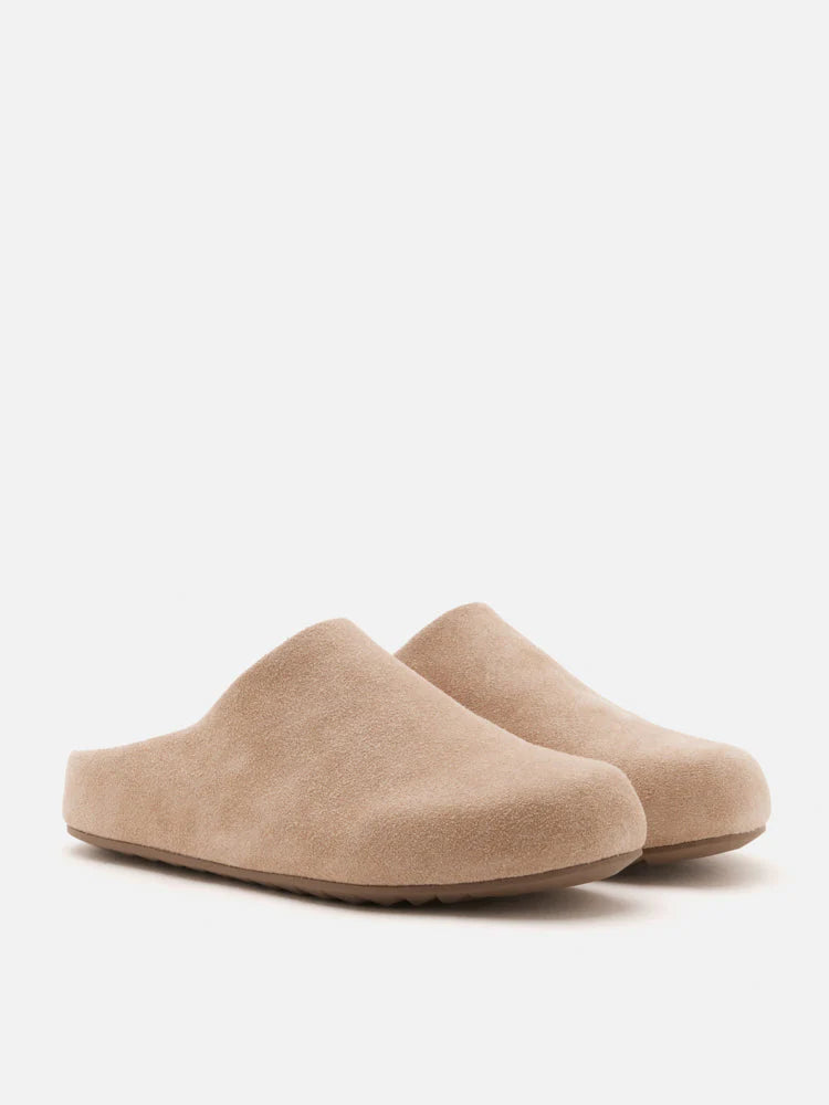 PAZZION, Sereno Suede Slip-On Mules, Khaki