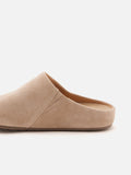 PAZZION, Sereno Suede Slip-On Mules, Khaki