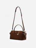 PAZZION, Sevila Suede Leather Satchel, Brown
