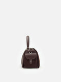PAZZION, Sevila Suede Leather Satchel, Darkbrown