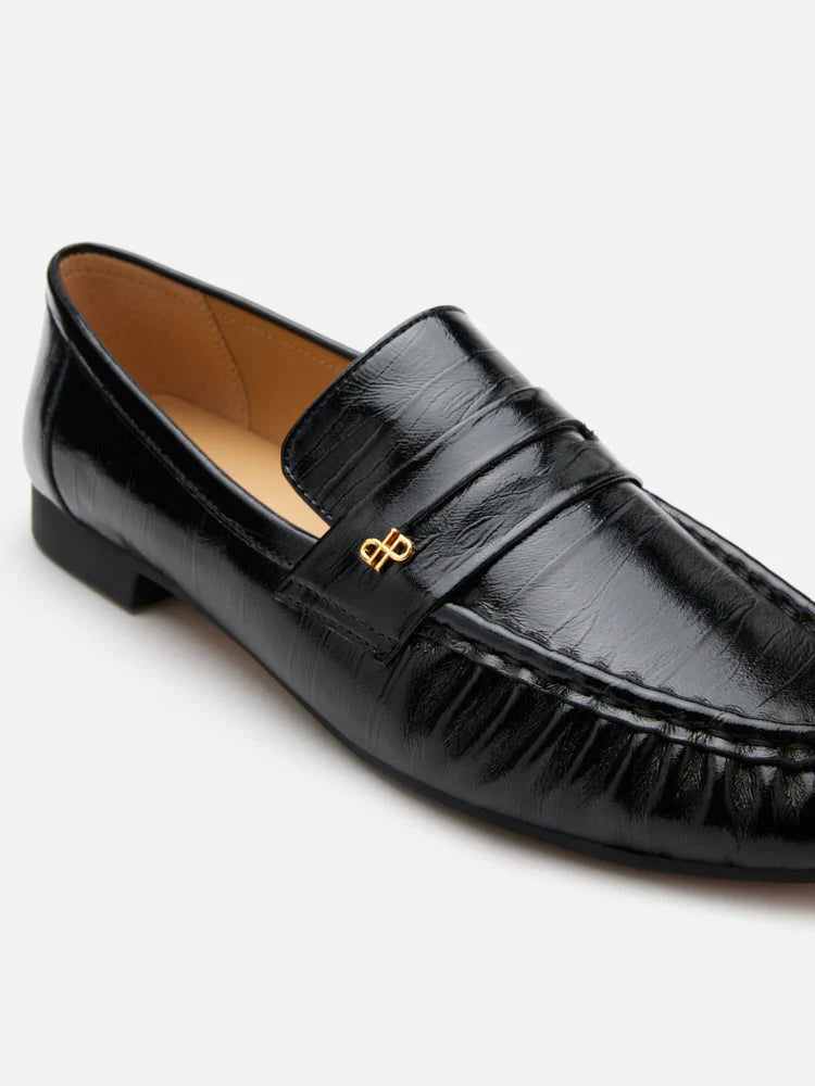 PAZZION, Silvia Accented Penny Loafers, Black