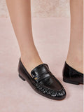 PAZZION, Silvia Accented Penny Loafers, Black