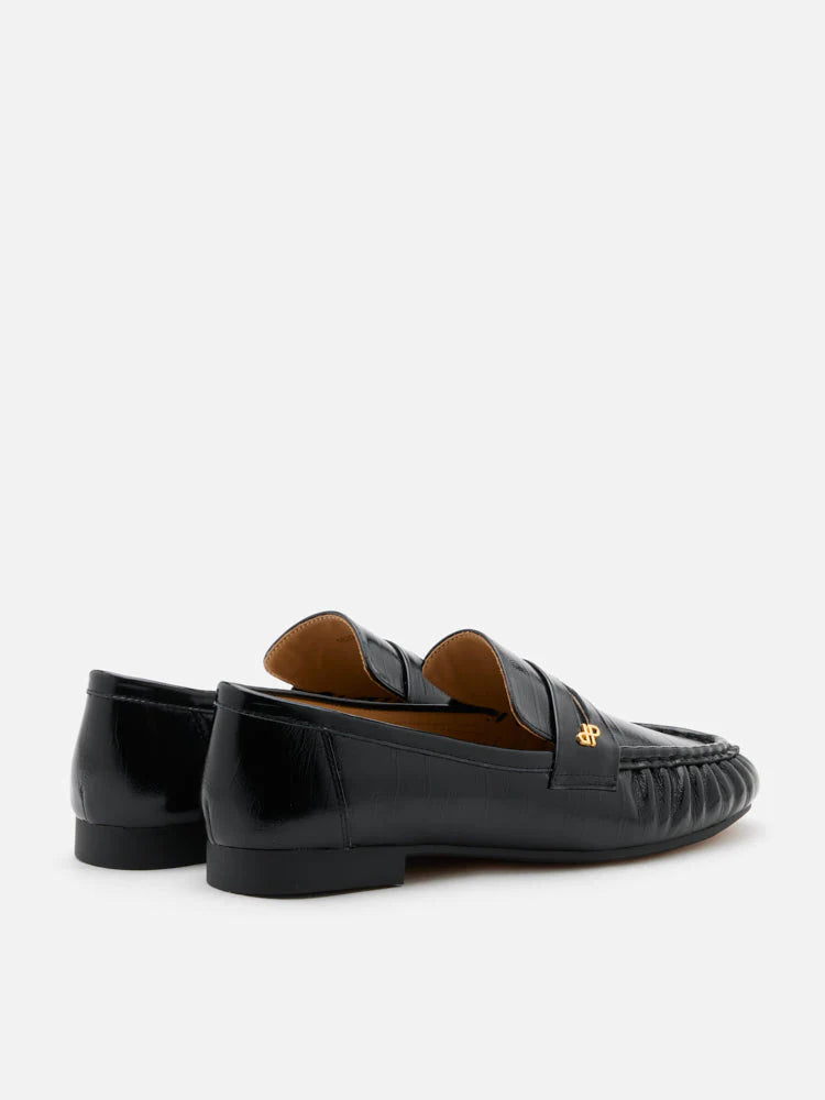 PAZZION, Silvia Accented Penny Loafers, Black