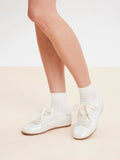 PAZZION, Sylvie Ballerina Satin Bow Sneakers, Beige