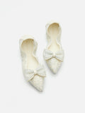 PAZZION, Vera Bow Lace Foldable Flats, Yellow