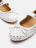 PAZZION, Wisteria Studded Buckled Mary Janes, Beige