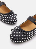 PAZZION, Wisteria Studded Buckled Mary Janes, Black