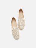 PAZZION, Xandra Crystal Embroidered Espadrilles, Almond