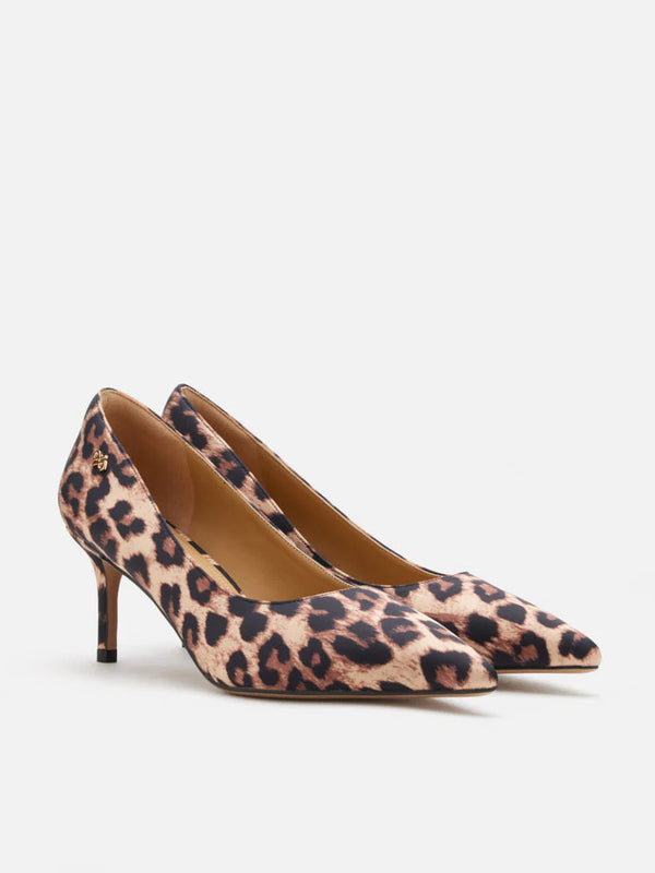 PAZZION, Zira Leopard Print Pointed Toe Heels, Brown