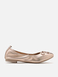 PAZZION, Avery Bow Covered Flats, Champagne
