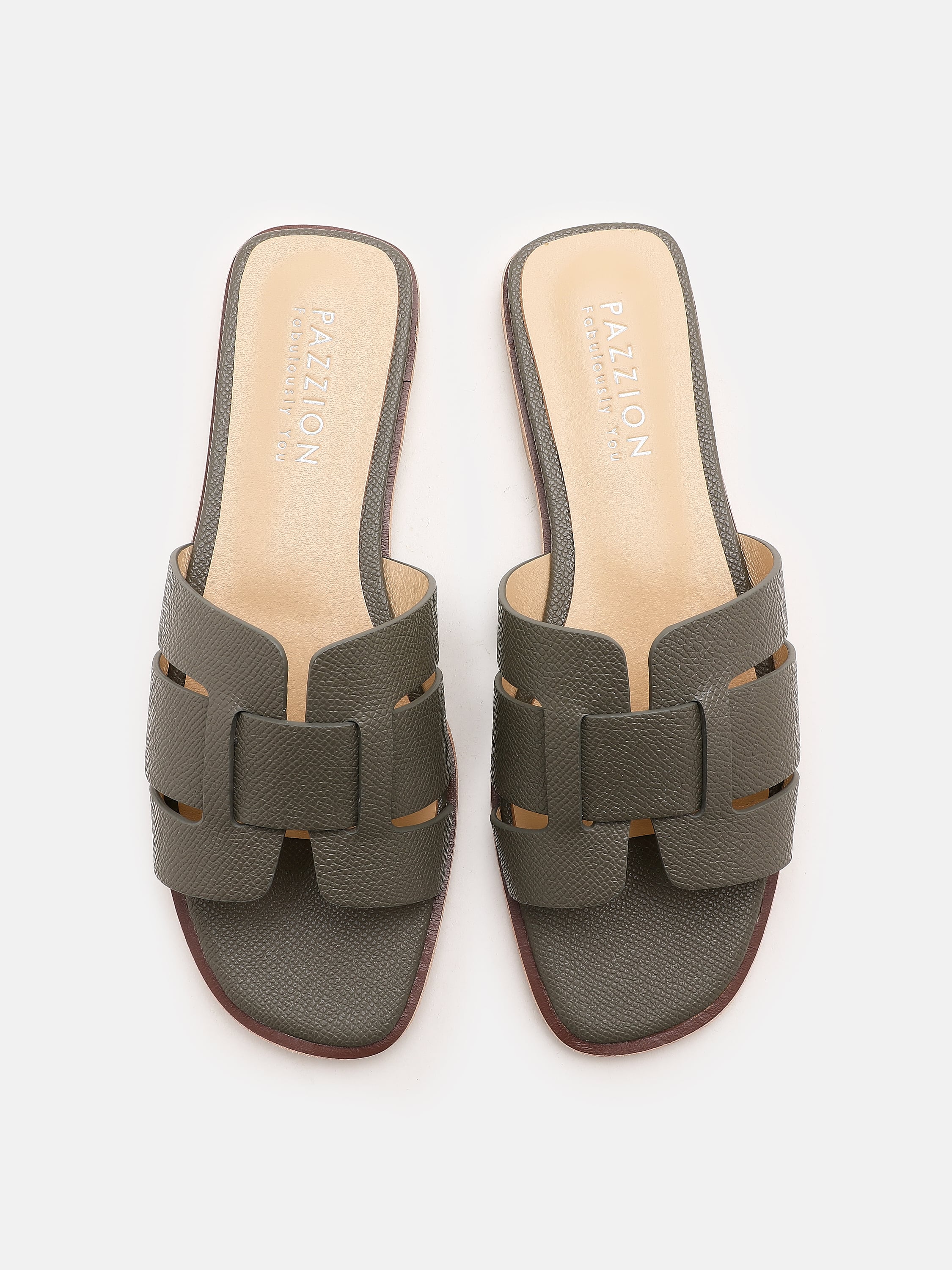 PAZZION, Elmira O.Ori Cage Slides, Khaki