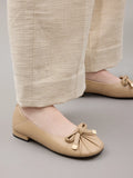 Clarissa Bow Accent Ruched Flats