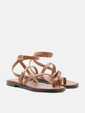 Aelin Strappy Leather Flat Sandals