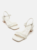 PAZZION, Alaina Pillow Strappy Heels, Beige