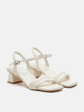 PAZZION, Alaina Pillow Strappy Heels, Beige