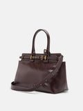 PAZZION, Alesha Top Handle Belted Bag, Wine