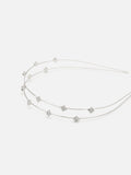 PAZZION, Allegra Diamante Double Hair Band, Silver
