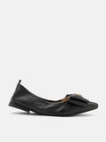 PAZZION, Amora Twin Bow Foldable Flats, Black