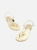 PAZZION, Annabel Diamante T-Bar Sandals, Gold