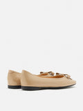 PAZZION, Ariel Ribbon Detailed Flats, Almond