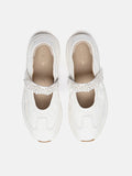 PAZZION, Arlise Pearl Embellished Leather Mary Janes, White