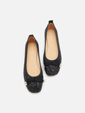 PAZZION, Astoria Glitter Bow Flats, Black