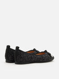 PAZZION, Astoria Glitter Bow Flats, Black