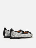 PAZZION, Astoria Glitter Bow Flats, Silver