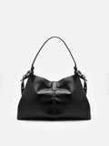 PAZZION, Athena Twist Lock Buckled Bag, Black