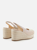 PAZZION, Aurelia Peep Toe Slingback Wedges, Almond