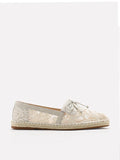 PAZZION, Avianna Lace and Bow Espadrilles, Beige