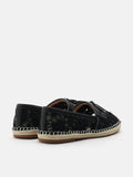 PAZZION, Avianna Lace and Bow Espadrilles, Black