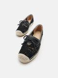 PAZZION, Avianna Lace and Bow Espadrilles, Black