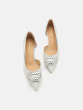 PAZZION, Ayra Diamante Embellished High Heels, Silver