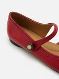 PAZZION, Bette Beaded Buckle Mary Janes, Red