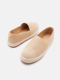 PAZZION, Brea.O Embossed Espadrille Flats, Almond