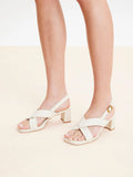 PAZZION, Calla Pillow Strappy Heels, Beige