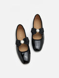 PAZZION, Camilla Diamante Bow Flats, Black