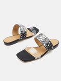 PAZZION, Carolina Crystal Embellished Slides, Black