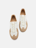 PAZZION, Caryn Lace Up Low Top Sneakers, Almond